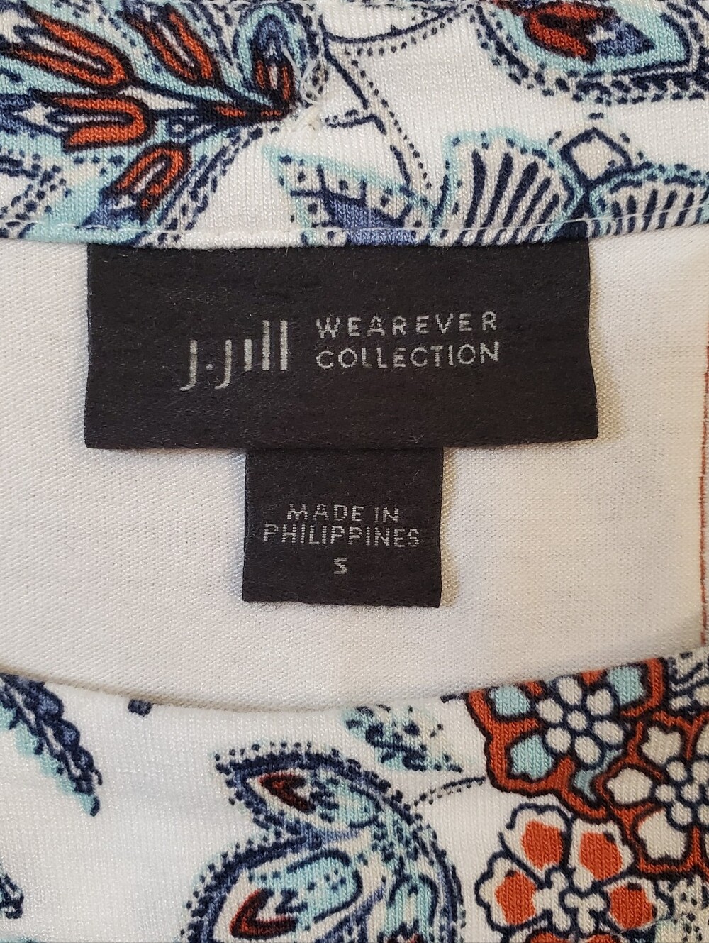 J. Jill Boho Floral Split-Back Tunic Blouse Size Small - Picture 9 of 10